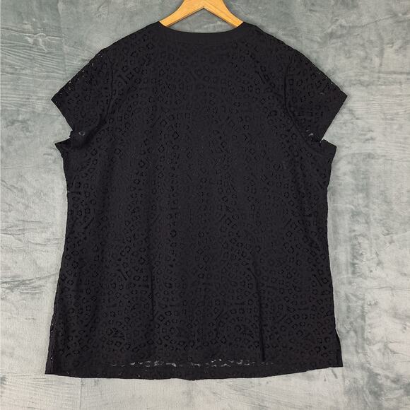 Womens Top 3X Black Whimsygoth Fairy Grunge Sheer Crochet‎ Lace Tunic Dainty - Picture 8 of 8